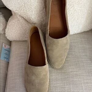 Frye Beige Suede Slip-On Loafers